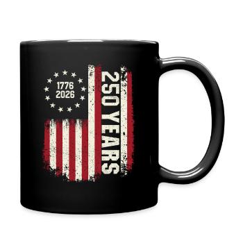 1776 bis 2026 USA 250 Jahre amerikanischer Stolz - Tasse einfarbig - Schwarz - Rechts