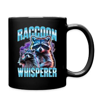 Funny Raccoon - Tasse einfarbig - Schwarz - Rechts