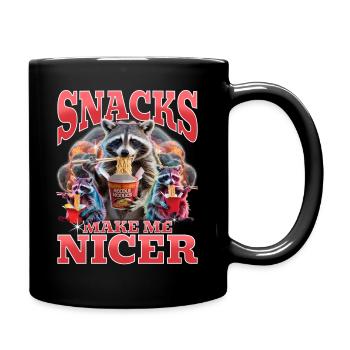 Funny Raccoon - Tasse einfarbig - Schwarz - Rechts