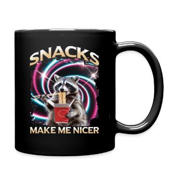 Funny Raccoon - Tasse einfarbig - Schwarz - Rechts