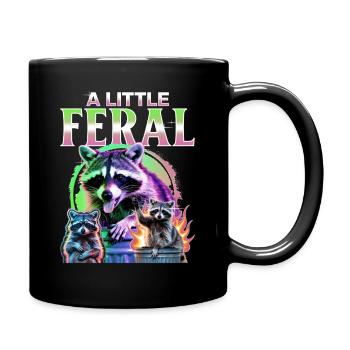 Funny Raccoon - Tasse einfarbig - Schwarz - Rechts