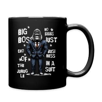 Business Gorilla - Tasse einfarbig - Schwarz - Rechts