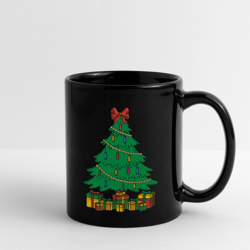 Funny Harmonica Player Christmas Tree Harmonica Tasse einfarbig
