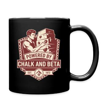 Powered By Chalk And Beta Climbing Humor - Full Colour Mug - black - Right