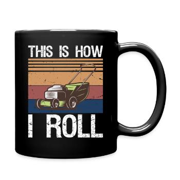 Funny Lawn Mower Mowing Riding Rider Toddler - Full Colour Mug - black - Right