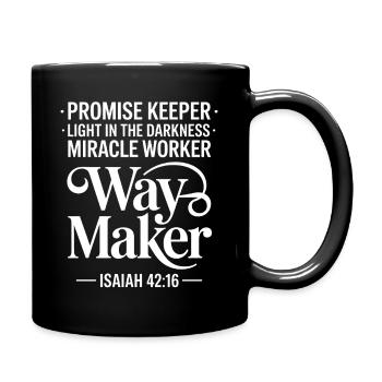 Weggeber, Versprechenshalter Isa 42:16 - Tasse einfarbig - Schwarz - Rechts