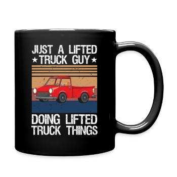 Funny Lifted Truck Graphic Shirt for Men Women - Full Colour Mug - black - Right