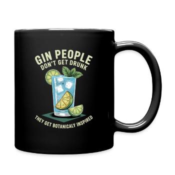 Gin People Dont Get Drunk Botanicaly Inspired - Tasse einfarbig - Schwarz - Rechts