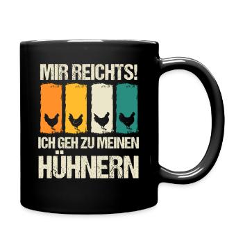 Hühner Hühnerbauer Bauer Landwirt Huhn - Tasse einfarbig - Schwarz - Rechts