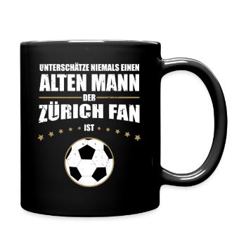 Alter Mann - Zürich Fan | Retro Vintage Edition - Tasse einfarbig - Schwarz - Rechts