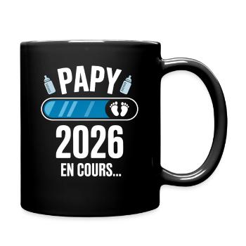 Opa 2026 laufende Ankündigung Schwangerschaftsvater in Bewegung - Tasse einfarbig - Schwarz - Rechts