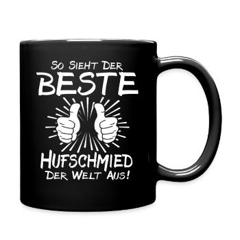 Bester Hufschmied - Tasse einfarbig - Schwarz - Rechts