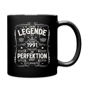 34th Birthday Vintage December Vintage 1991 - Full Colour Mug - black - Right