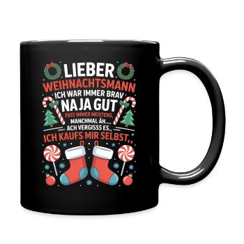 Dear Santa Claus shirt, I'll buy it myself - Full Colour Mug - black - Right