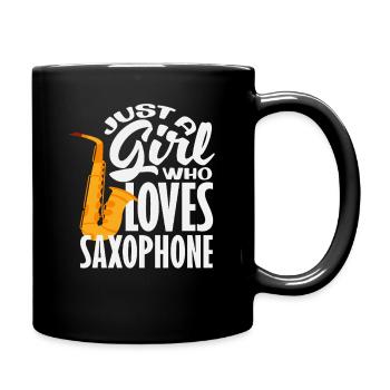 Juste une fille qui aime le saxophone saxophoniste - Mug uni - noir - Droite