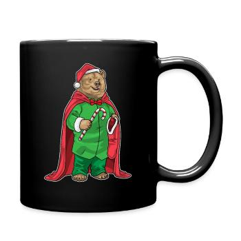 Canne en bonbon de Noël Bear - Mug uni - noir - Droite