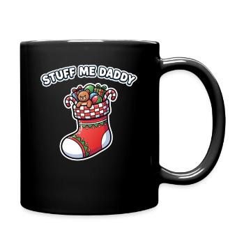 Stopfe mich, Papa! Weihnachtsstrumpf, unartig - Tasse einfarbig - Schwarz - Rechts