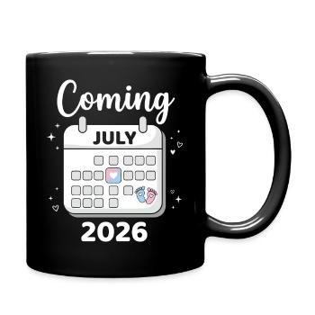 Baby Coming July 2026 Funny Baby Shower Gift - Full Colour Mug - black - Right