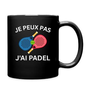 Ich kann kein Padel haben - Tasse einfarbig - Schwarz - Rechts
