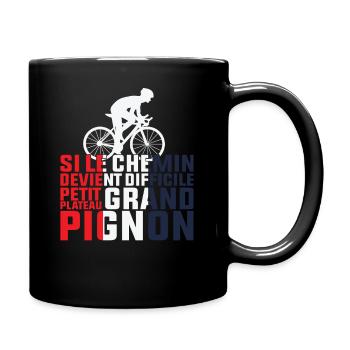 If the Path Gets Tough - Cyclist Gift - Full Colour Mug - black - Right