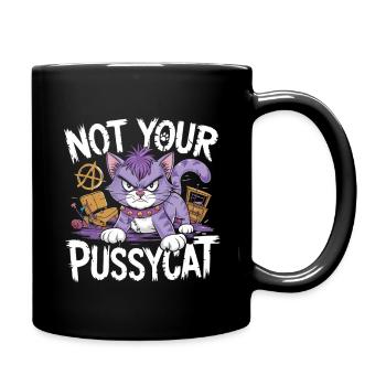 Rebellious cat with punk attitude - Full Colour Mug - black - Right