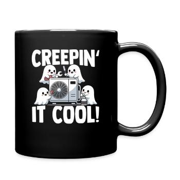 Gruseliger HVAC Geist Geschenk Klima Techniker - Tasse einfarbig - Schwarz - Rechts