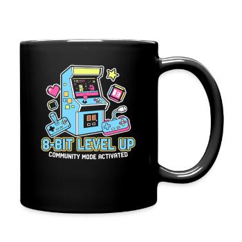 8-Bit LEVEL Arcade Retro Gaming Community - Full Colour Mug - black - Right