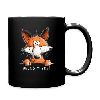 Drôle de Fox Bonjour le Diable de Dessin Animé - Mug uni - noir - Droite