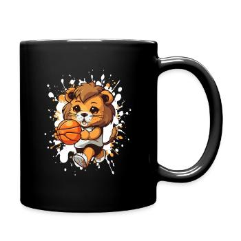 Basketball lion: cartoonish game hero - Full Colour Mug - black - Right