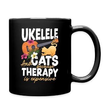 Ukulélé hawaïen ukulélé Ukulélé chat - Mug uni - noir - Droite