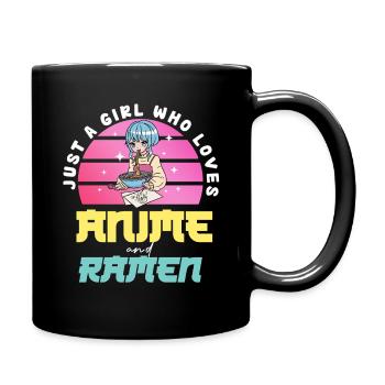 Anime Love Girl Mange du Ramen - Mug uni - noir - Droite