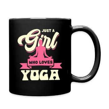 Mädchen mit Yoga-Leidenschaft - Tasse einfarbig - Schwarz - Rechts