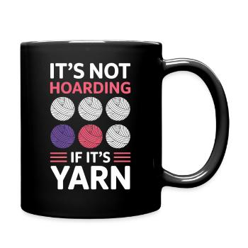 Stricken Spruch Häkeln DIY Lustiges Wolle Geschenk - Tasse einfarbig - Schwarz - Rechts