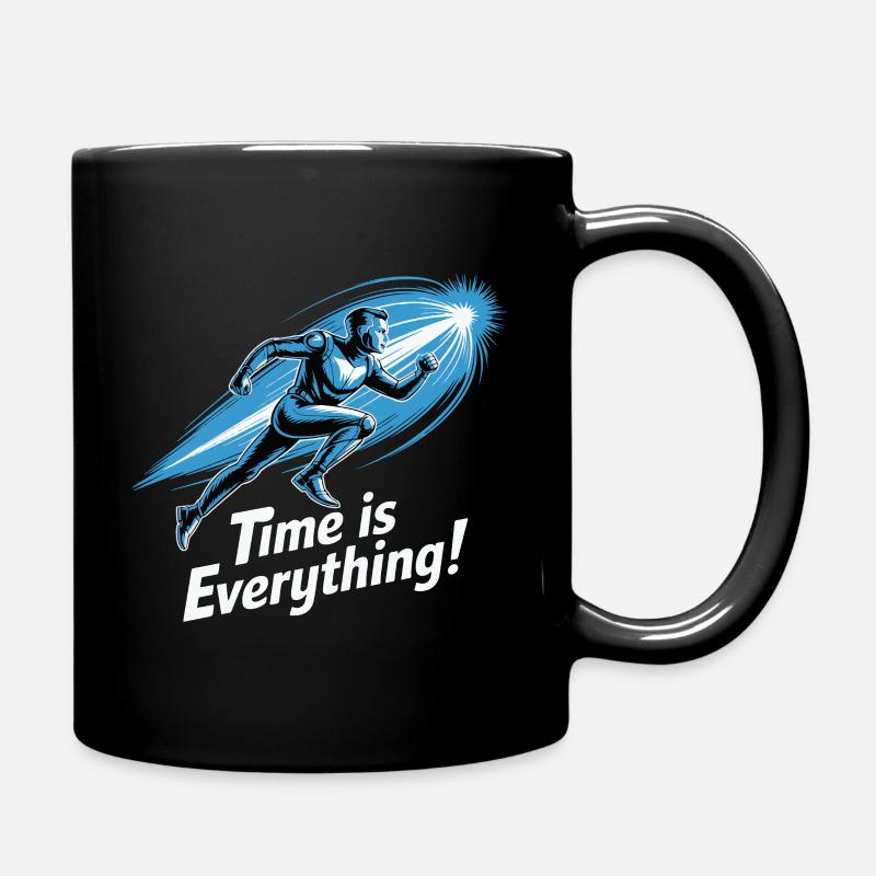 Zeit ist alles, Läufer - Tasse einfarbig - Schwarz