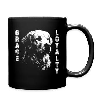 Golden Retriever stilvolles Design - Tasse einfarbig - Schwarz - Rechts
