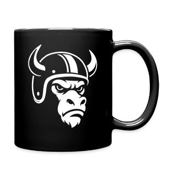Biker Bull – Racing Spirit & Steel Head - Tasse einfarbig - Schwarz - Rechts