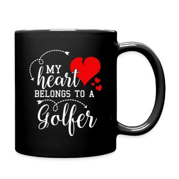 Mon cœur appartient à un golfeur Mari Femme Amour - Mug uni - noir - Droite
