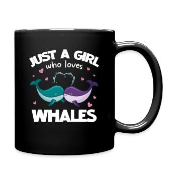 Une seule fille aime les baleines - Mug uni - noir - Droite
