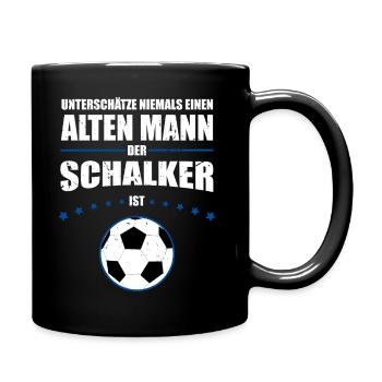 Alter Mann - Schalker Geschenk | Retro Vintage - Tasse einfarbig - Schwarz - Rechts