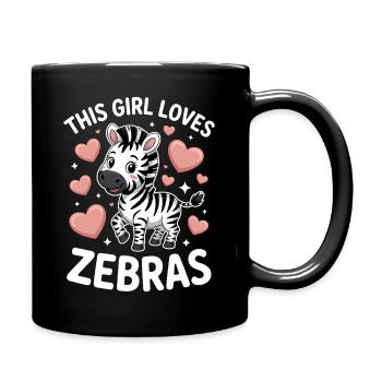Zebra Spruch Lustiges Zebra Geschenk - Tasse einfarbig - Schwarz - Rechts