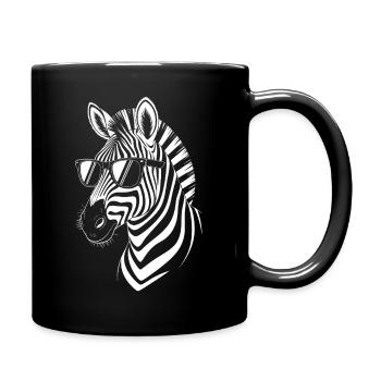 Zebra Spruch Lustiges Zebra Geschenk - Tasse einfarbig - Schwarz - Rechts
