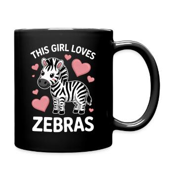 Zebra Spruch Lustiges Zebra Geschenk - Tasse einfarbig - Schwarz - Rechts