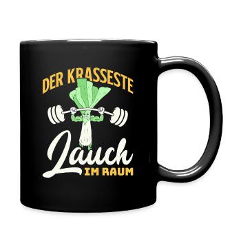 Gewichtheber DER KRASSESTE LAUCH IM GYM Lustig - Tasse einfarbig - Schwarz - Rechts
