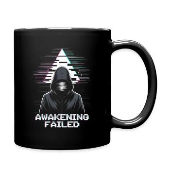 Glitch hacker with "Awakening Failed" look - Full Colour Mug - black - Right