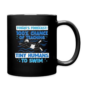 Swimming Instructor Teaching Tiny Humans To Swim - Full Colour Mug - black - Right