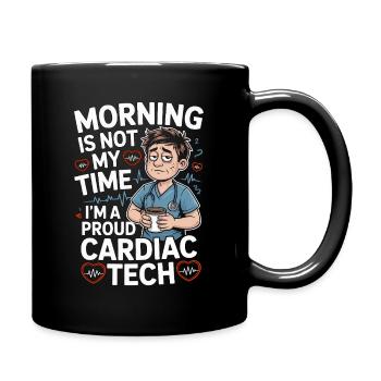 Cardiac Tech Morning Is Not My Time Echo Tech - Tasse einfarbig - Schwarz - Rechts