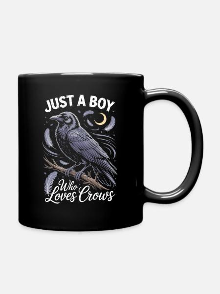 Juste un garçon qui aime les corbeaux - Mug uni - noir