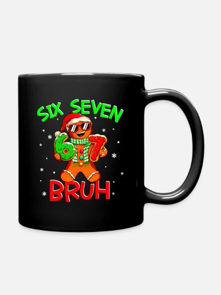67 Christmas 6 7 Meme Gingerbread - Tasse einfarbig - Schwarz