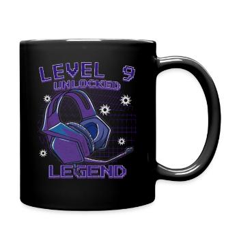 Level 9 Unlocked Kopfhörer Neon - Tasse einfarbig - Schwarz - Rechts