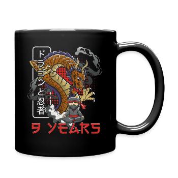 Drachenninja mit japanischer Flair 9 Years - Tasse einfarbig - Schwarz - Rechts